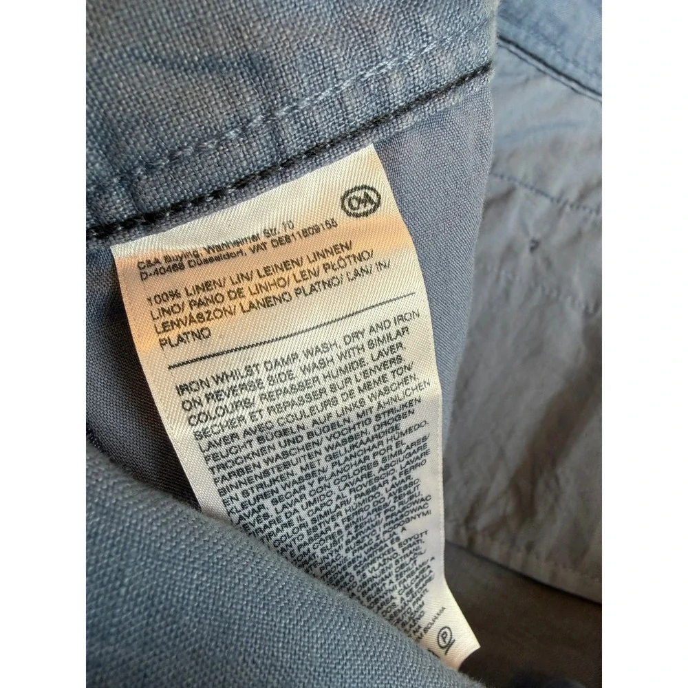 CANDA Linen Trousers Mens 38x30 Blue Excellent Straight Fit Lightweight